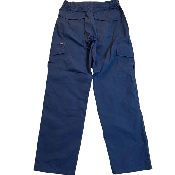 CQR Mens Ripstop Cargo Pants 34x32 Navy Blue Durable Polyester & Cotton Blend - Picture 2 of 10